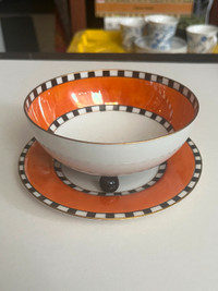 Vintage Art Deco Lustreware Bowl & Saucer Set by RS Tillowitz