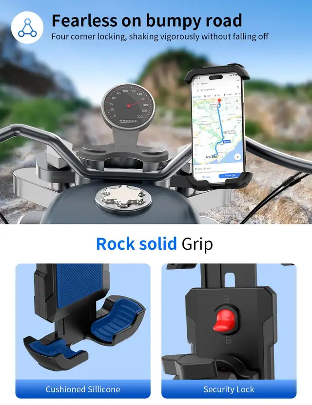 Bike Phone Holder, Motorcycle Phone Mount - 4.7-7" Phone in Cell Phone Accessories in Markham / York Region - Image 7