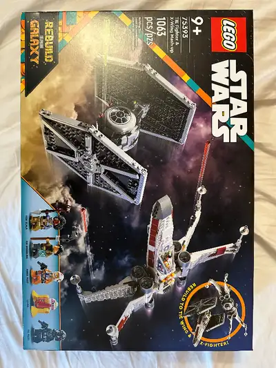 For sale is a brand new unopened Star Wars Lego 75393 Tie Fighter & X-wing Mash-up set with mini fig...