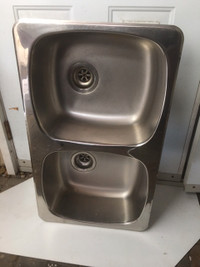 Stainless Steel Double-Basin Kitchen Sink