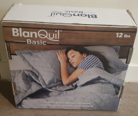 NIB BlanQuil 12lb Grey Weighted Blanket! 