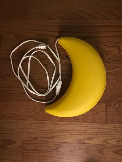 ikea yellow crescent moon child wall lamp, View more