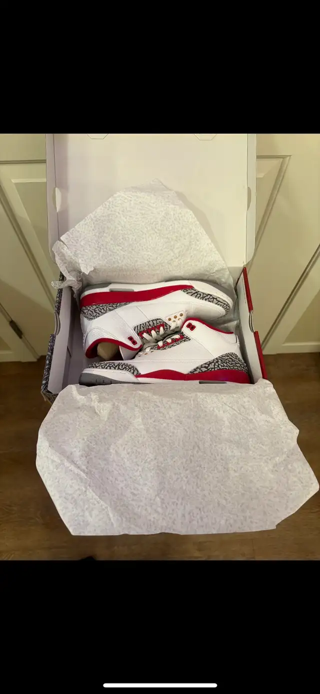 Jordan 3 Retro Cardinal Red in Men's Shoes in Edmonton - Image 3