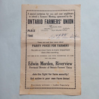 Vintage 1950s Ontario Farmers Union Advertising Flyer