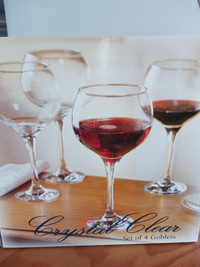 Crystal clear large wine glasses