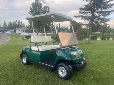 Yamaha golf cart with brand new batteries and battery leads!!! It’s a 2002 in great shape tires are...