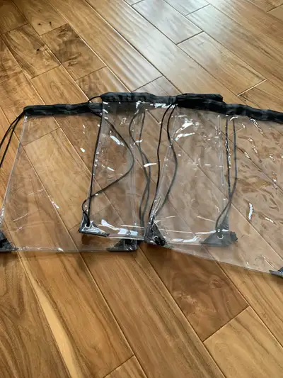 set of 3 PVC waterproof drawstring bags-brand new  , View more