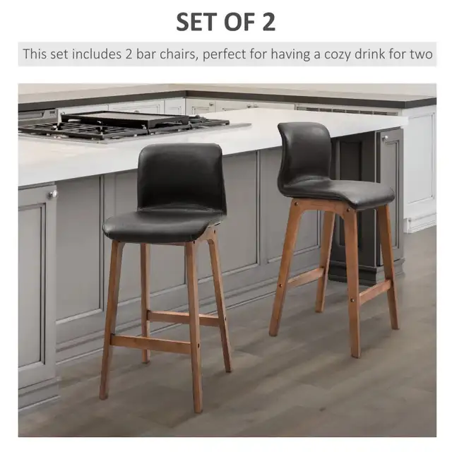 Modern Bar Stool, Counter Height Bar Chair with PU Leather in Chairs & Recliners in Markham / York Region - Image 5