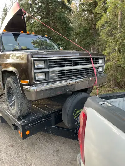 I got a 1984 chew cab long box Chevy It has a 454 with a th400. 2wd. As you can see in the pics it n...