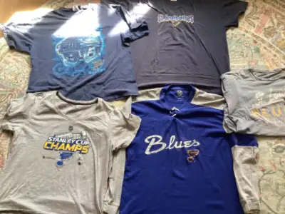 Great big Lot of Blues shirts. In good condition. Accepted payment is CASH or PayPal ONLY! Shipping...