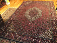 Rarissime tapis persan Tabriz 9x6" t.fin, lourd, fait main laine