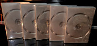 ⭐ DVD Cases. 8 Disc. Removable Flip Trays. Clear Sleeve. 5 Pack