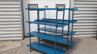 Vintage Industrial Blue Warehouse  Solid Steel Shelves Garage