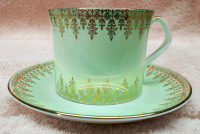 Queen Anne Contemporary Style Coffee or Tea Cup & Saucer 60's