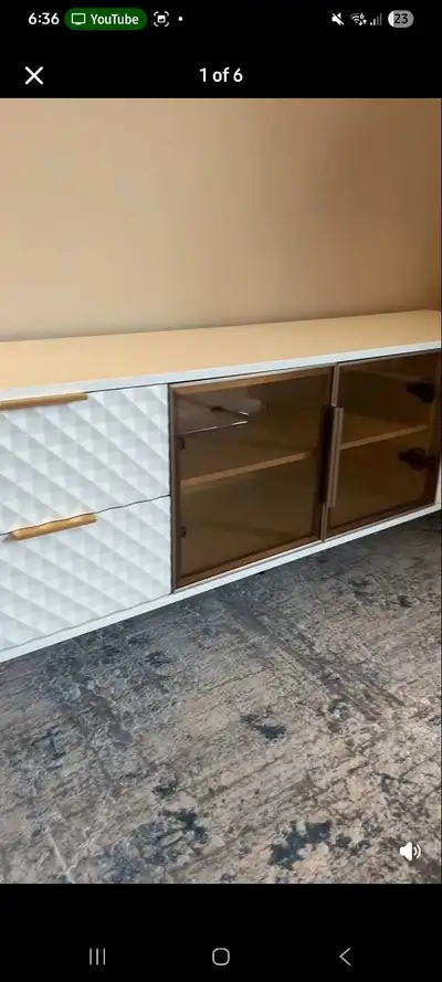 White TV Stand 65 inche brand new sealed box/delivery & assembly, View more