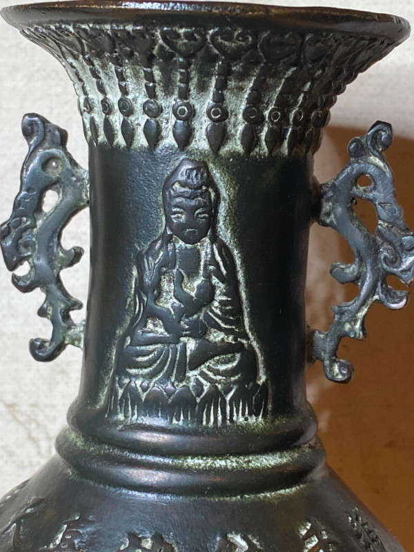 Antique Chinese Old Bronze Carved More Children Vase This vase in Arts & Collectibles in Vancouver - Image 2