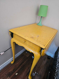 Yellow side table.