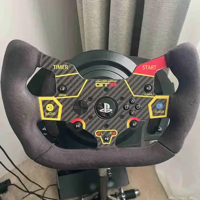 I am selling my Thrustmaster T300 RS with an upgraded carbon / suede GT style wheel rim. Compatible...
