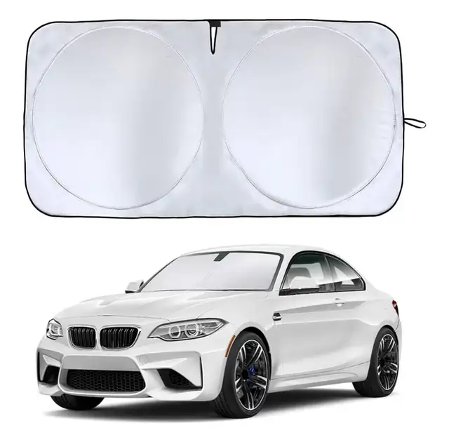 EcoNour Car Windshield Sun Shade with Mirror Cut-Out