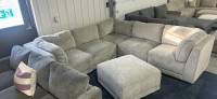 Brand new modular fabric sectional with ottoman