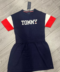 Girl's Navy Blue Short Sleeve Tommy Hilfiger Dress - Size 7