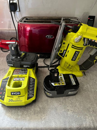 18volt RYOBI  jigsaw ,with charger and two lithium batteries.