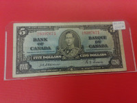 1937       Canada $5  Banknote