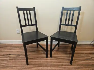 2 IKEA Stefan Solid Wood Dining Chairs, View more