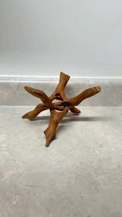 Ocean Shell Studios Wooden Stand tripod 3 legged hand crafted, View more