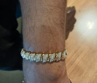 10K Black Panther Yellow Gold Diamond Bracelet 20.4g
