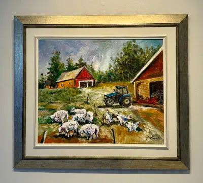 huile sur toile réalisée par Yvon Provost ( Montréal (1935 – Boucherville ). Après ses études univer...