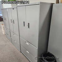 Hon Grey 2 Door, 2 Drawer Storage and File Cabinet