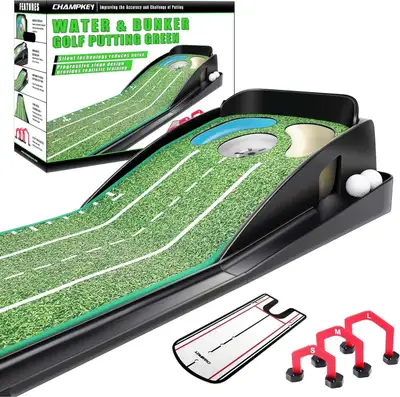 CHAMPKEY Putting Mat - Realistic Practice with Training Aids, View more