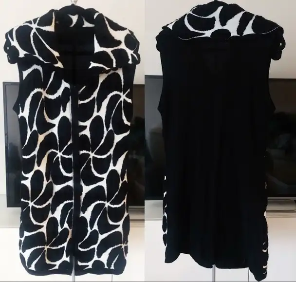 NWOT (Size M) Women's Black/White Zip Up Sleeveless Jacket Dress