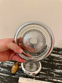Set of 2 extra large (5”), vintage coasters with silver rim, $20