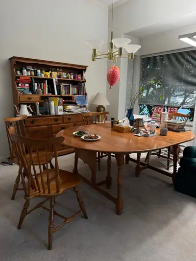 Solid Wood Dining Table Set for Six, View more