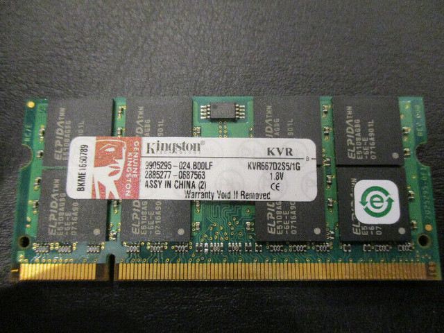Kingston Technology KVR667D2S5/1G Memory (RAM). in System Components in Calgary