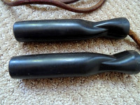 antique boxing JUMP ROPE bakelite spinning handles LEATHER 9'L