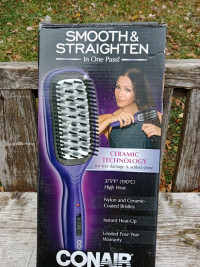 Conair Smooth & Straightening Brush, Instant Heat-Up, Easy Use