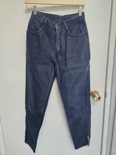 vintage santana navy jeans zippered ankles, View more