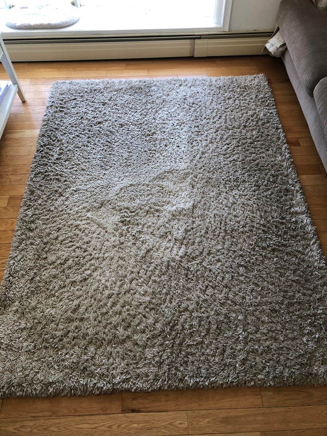 hometrends Deluxe Cream Shag Rug 5.3 x 7 feet Rugs, Carpets & Runners