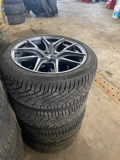 I HAVE 4 P225/45R18 CONTINENTAL VIKING CONTACT 7 ON ALLOY RIMS FOR A 2025 GENISIS G70. TIRES ONLY HA...