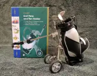 GOLF BAG, CART, CLUBS PEN SET - Unique "fore" the avid golfer