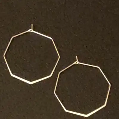 Octagon Shaped Hoop Earrings, View more