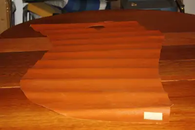 Heavy weight caramel leather hide, View more