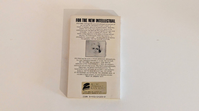 Ayn Rand For the New Intellectual Paperback Book in Non-fiction in Markham / York Region - Image 3