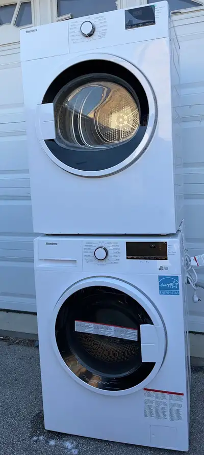 24" BLOMBERG ELECTRIC WASHER AND DRYER SET FRONT LOAD STACKABLE , View more