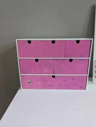 Ikea Moppe Mini Chest of Drawers. Has been painted a couple of times, could definitely benefit from...