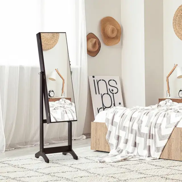 Mirror Jewelry Cabinet Armoire, Lockable Jewelry Organizer  in Home Décor & Accents in Markham / York Region - Image 9