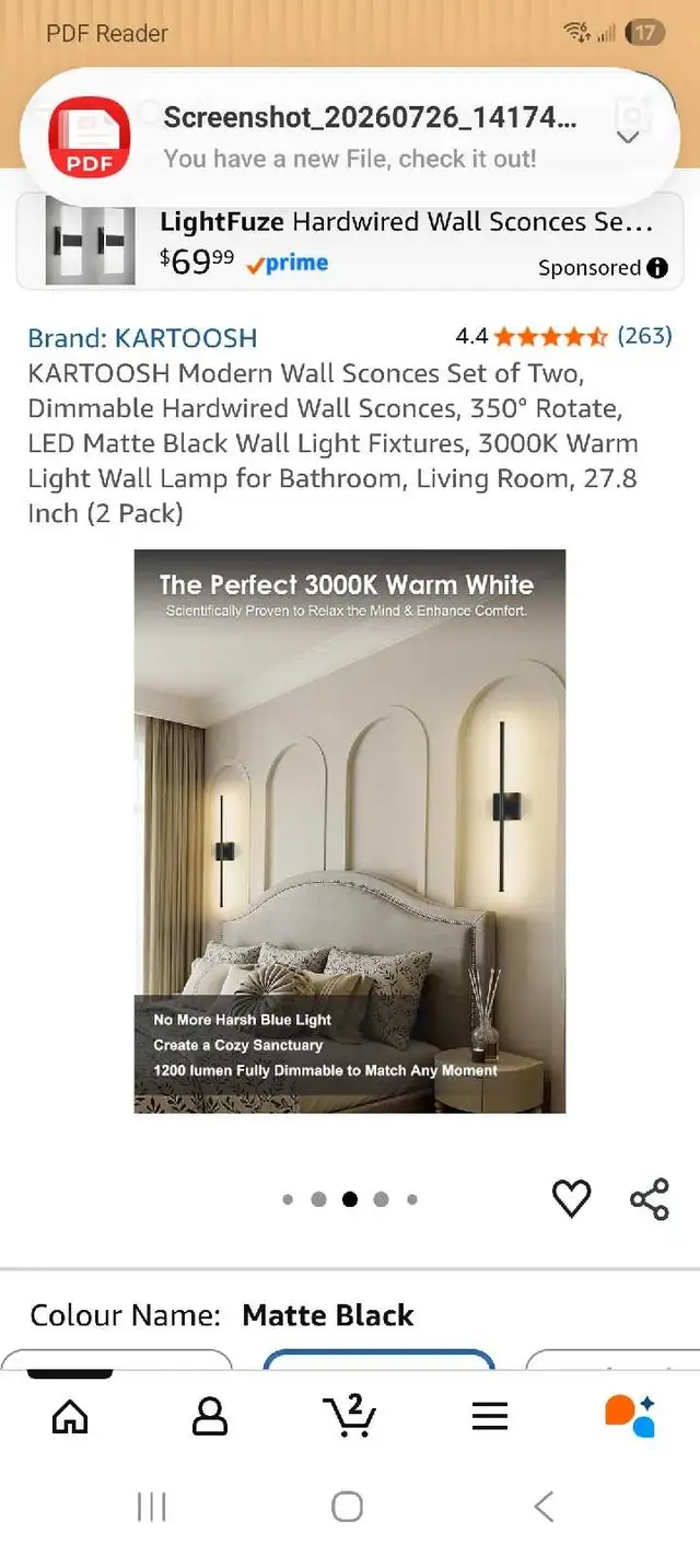 KARTOOSH Modern Wall Sconces Set of Two in Indoor Lighting & Fans in Kitchener / Waterloo - Image 4